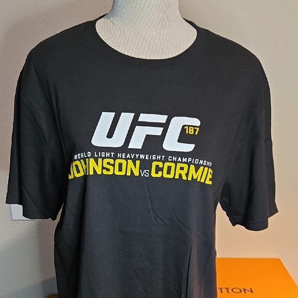 UFC 187 2015 Black Johnson Vs Cormier Two Title Fights Cotton T-Shirt